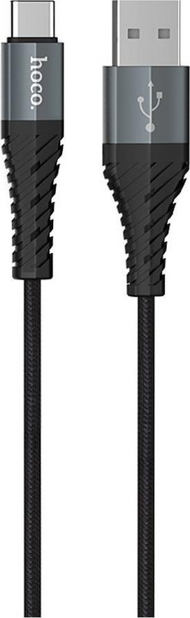 Hoco X38 Cool Braided USB 2.0 Cable USB-C male - USB-A male Μαύρο 1m (X38 Cool)