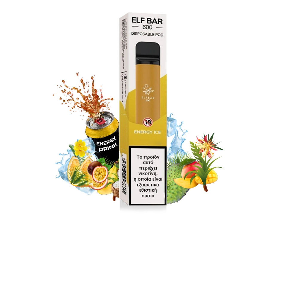 Elf Bar 600 Energy Ice Disposable Pod Kit 2ml με Ενσωματωμένη Μπαταρία