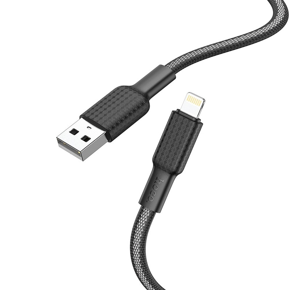 Hoco X69 Jaeger Braided USB to Lightning Cable Μαύρο 1m