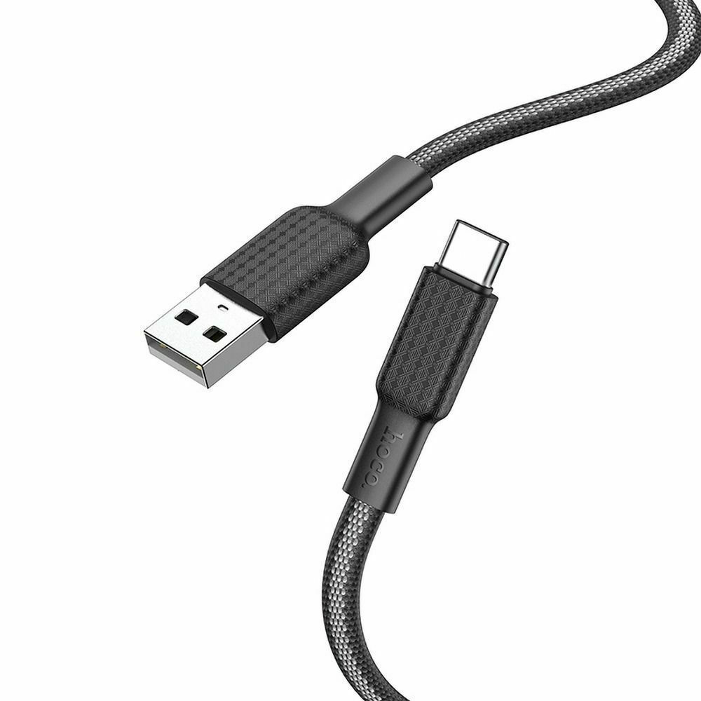 Hoco X69 Jaeger Braided USB 2.0 Cable USB-C male - USB-A male Μαύρο 1m